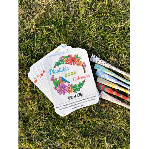 Plantable Calendar 2024 + 10 Eco Friendly Syahi Pens: Gift Hamper