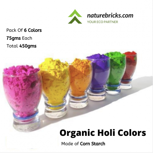 Food Grade Based Holi Colors 450gms Pack of 6 Colors