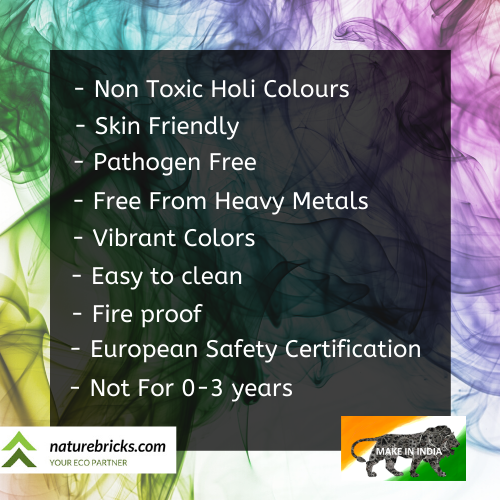 Food Grade Based Holi Color Made From Corn Starch and Safe Colourants